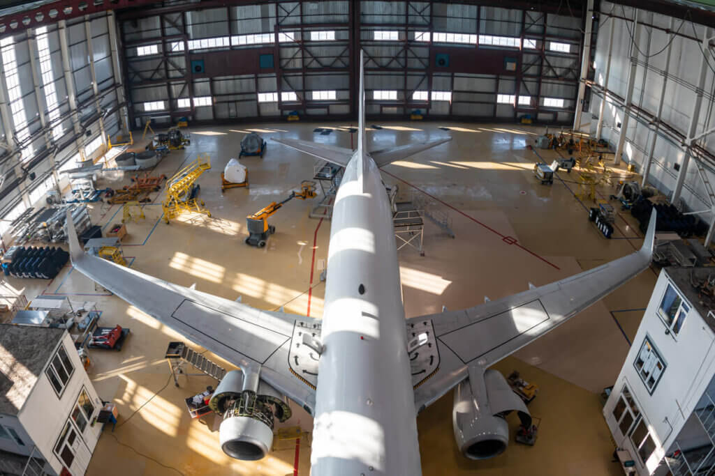 Grounded aircraft on the tarmac awaiting AOG parts delivery